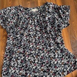 LOFT Multicolor Floral Print Blouse